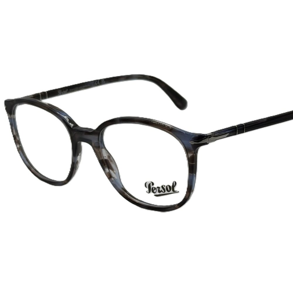 NEW PERSOL PO3317-V 1155 Striped Blue Unisex Eyeglasses 53-19-145 mm